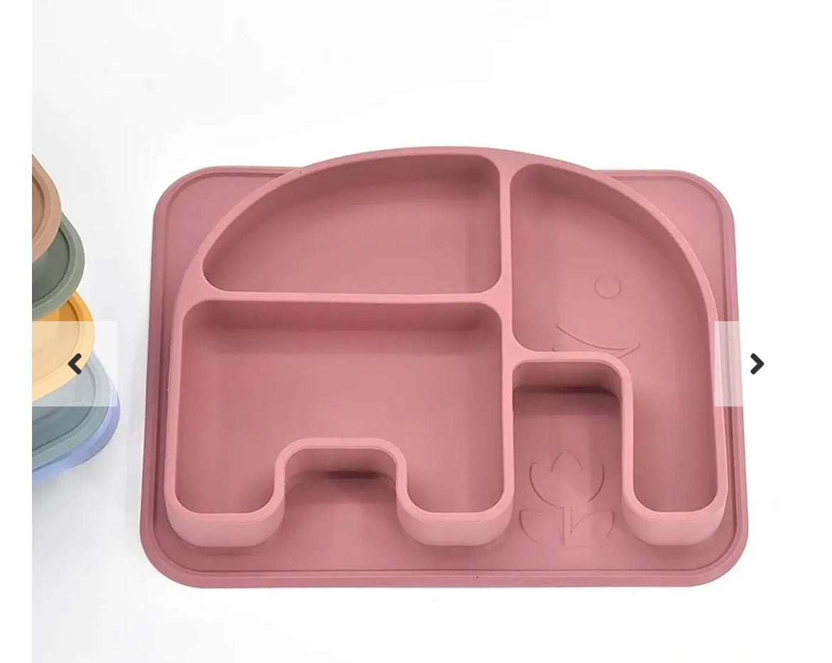 Plato de alimentación de silicona para bebé con forma de Elefante - Tesoritos Baby