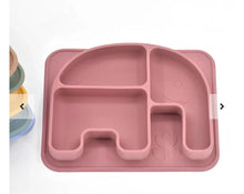 Cargar imagen en el visor de la galería, Plato de alimentación de silicona para bebé con forma de Elefante