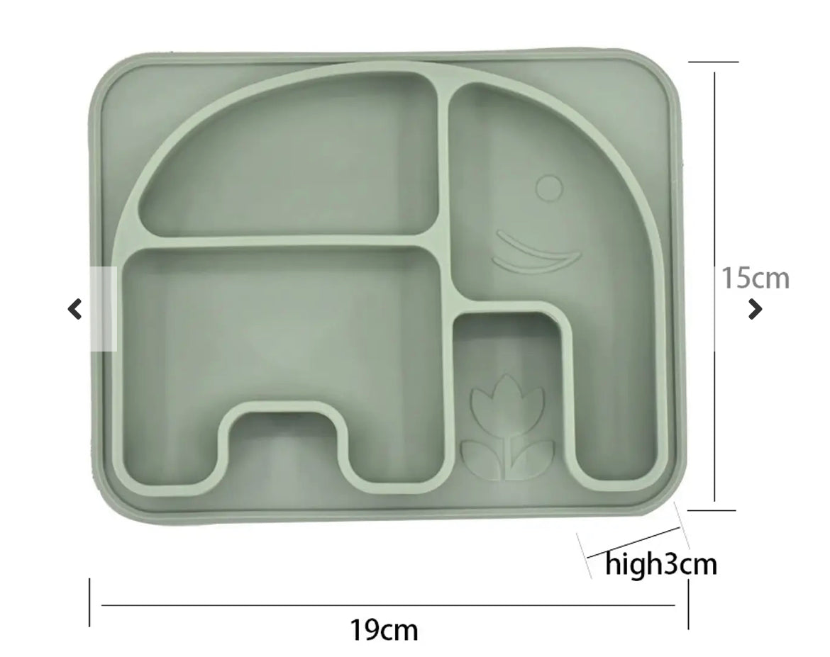 Plato de alimentación de silicona para bebé con forma de Elefante - Tesoritos Baby