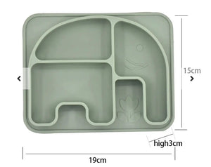 Plato de alimentación de silicona para bebé con forma de Elefante